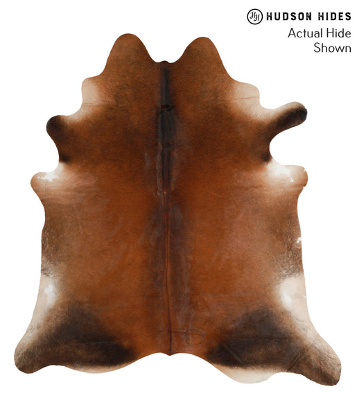 Brown with Red Cowhide Rug #69430
