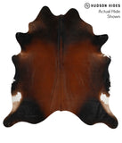 Brown with Red Cowhide Rug #69460