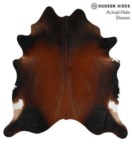 Brown with Red Cowhide Rug #69460
