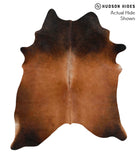 Brown with Red Cowhide Rug #70066