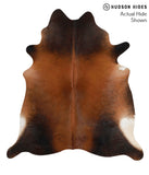 Brown with Red Cowhide Rug #70094