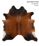 Brown with Red Cowhide Rug #70124