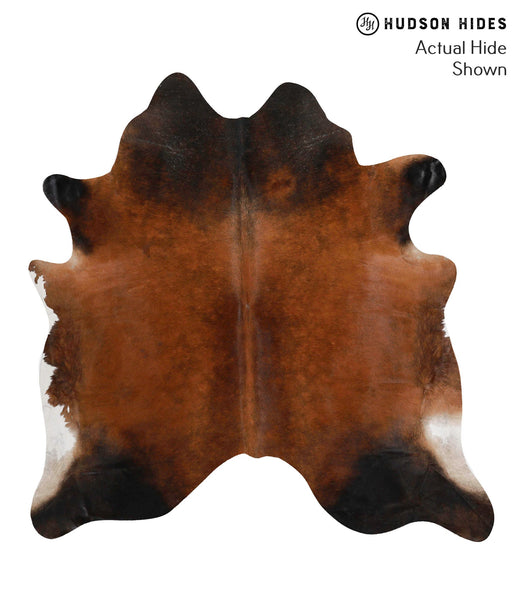 Brown with Red Cowhide Rug #70124