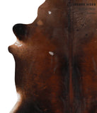 Brown with Red Cowhide Rug #70190