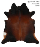 Brown with Red Cowhide Rug #70557