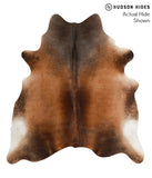 Brown with Red Cowhide Rug #70706