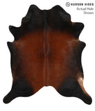 Brown with Red Cowhide Rug #70755