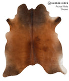 Brown with Red Cowhide Rug #71101