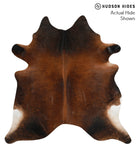 Brown with Red Cowhide Rug #71498