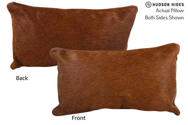 Solid Brown Cowhide Pillow #71972