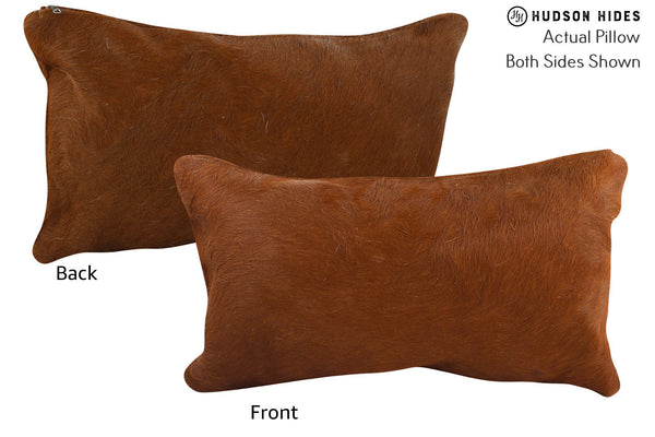 Solid Brown Cowhide Pillow #71990