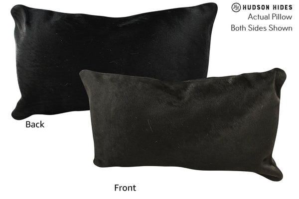 Solid Black Cowhide Pillow #72045