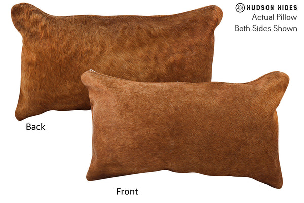 Solid Brown Cowhide Pillow #72180