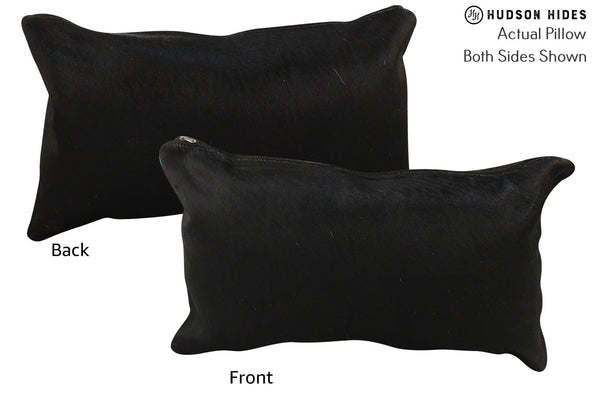 Solid Black Cowhide Pillow #72211