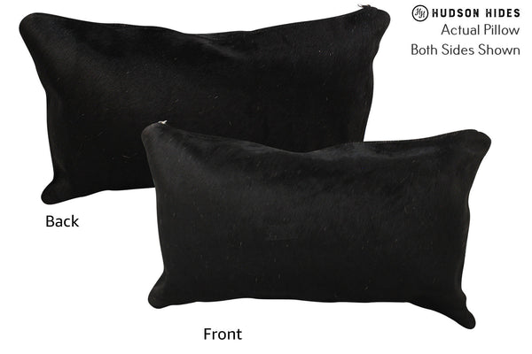 Solid Black Cowhide Pillow #72215