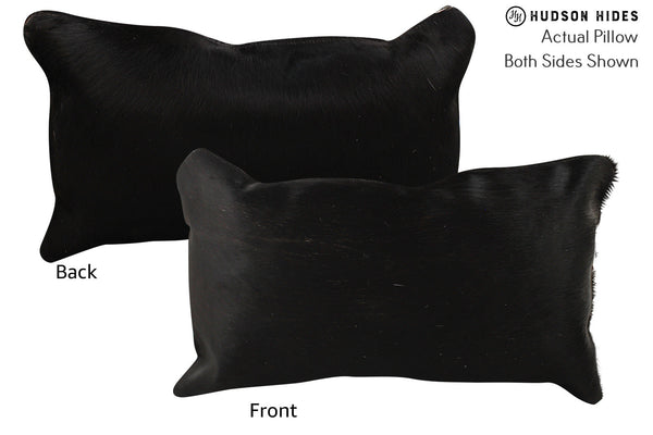 Solid Black Cowhide Pillow #72219