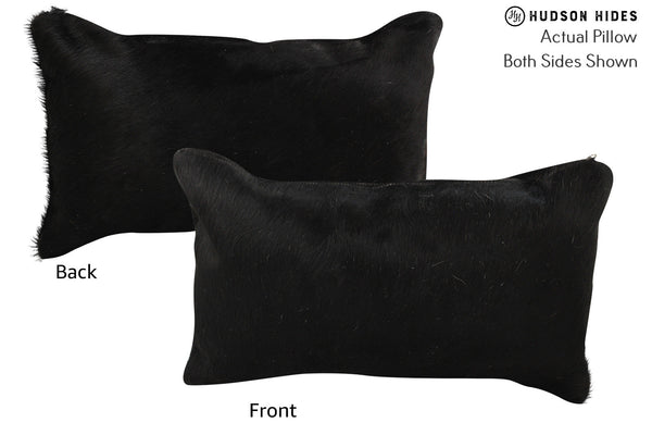 Solid Black Cowhide Pillow #72220