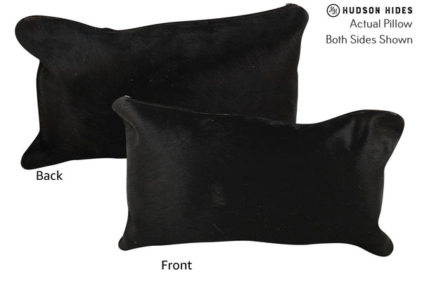 Solid Black Cowhide Pillow #72222