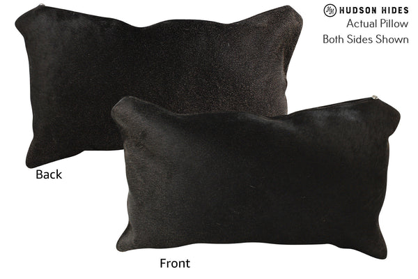 Solid Black Cowhide Pillow #72243