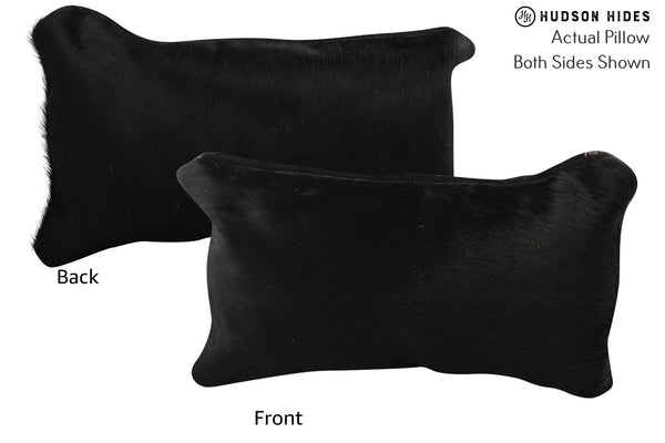 Solid Black Cowhide Pillow #72259