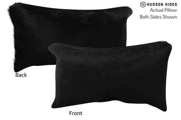 Solid Black Cowhide Pillow #72260