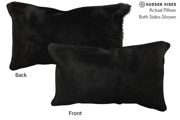 Solid Black Cowhide Pillow #72261