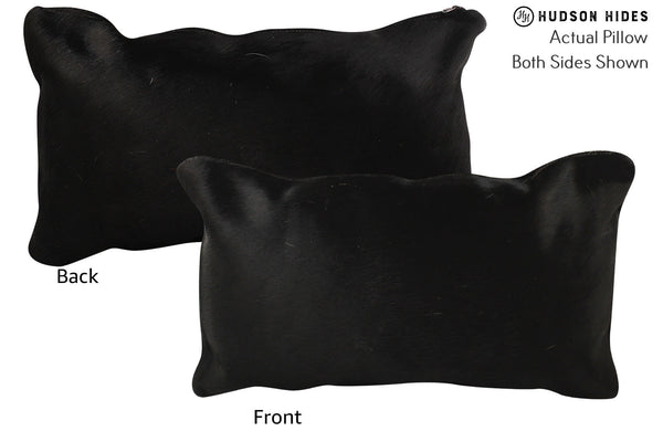 Solid Black Cowhide Pillow #72267