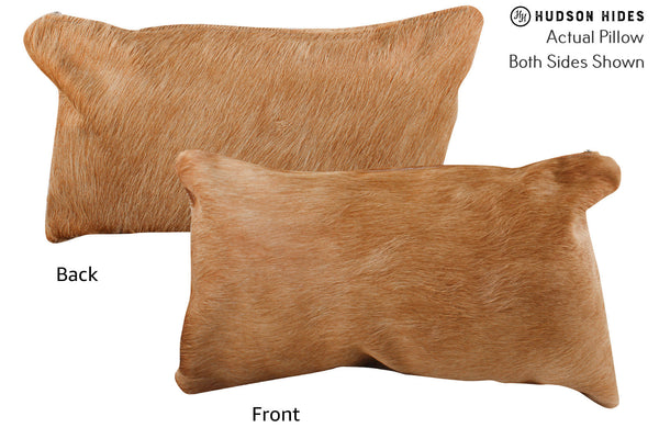 Solid Brown Cowhide Pillow #72349