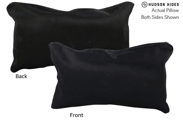 Solid Black Cowhide Pillow #72737