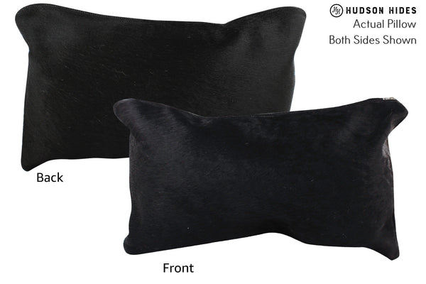 Solid Black Cowhide Pillow #72754
