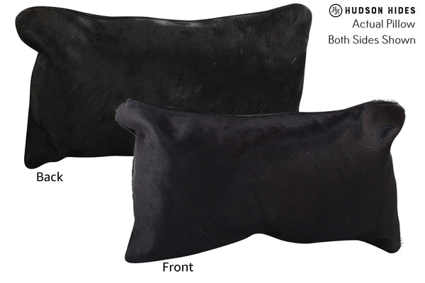 Solid Black Cowhide Pillow #72759