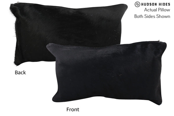 Solid Black Cowhide Pillow #72761