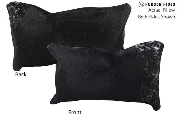 Solid Black Cowhide Pillow #72909