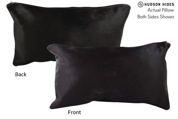 Solid Black Cowhide Pillow #73006