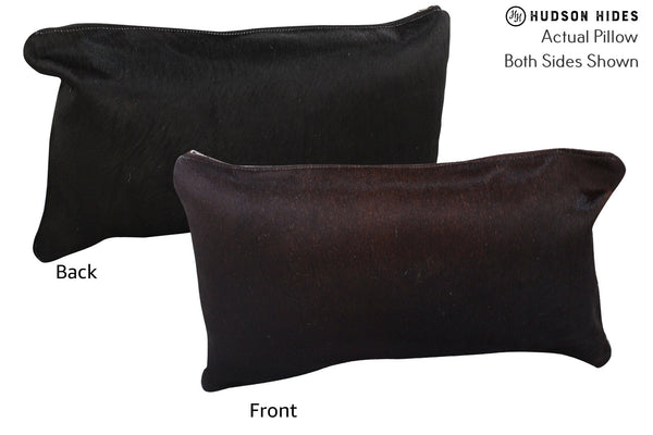 Solid Black Cowhide Pillow #73007