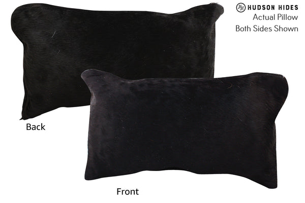 Solid Black Cowhide Pillow #73017