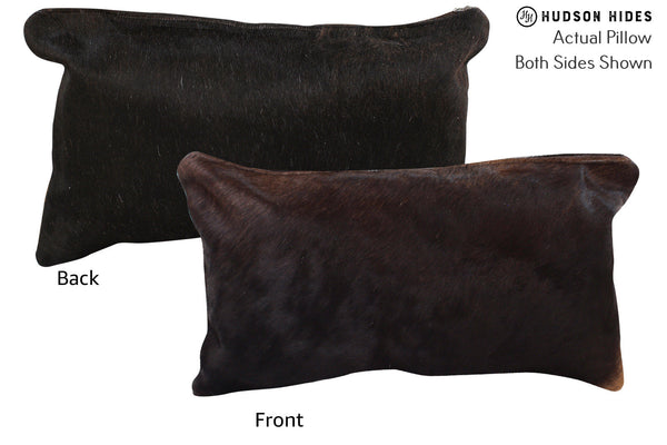 Solid Black Cowhide Pillow #73029