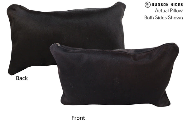 Solid Black Cowhide Pillow #73037