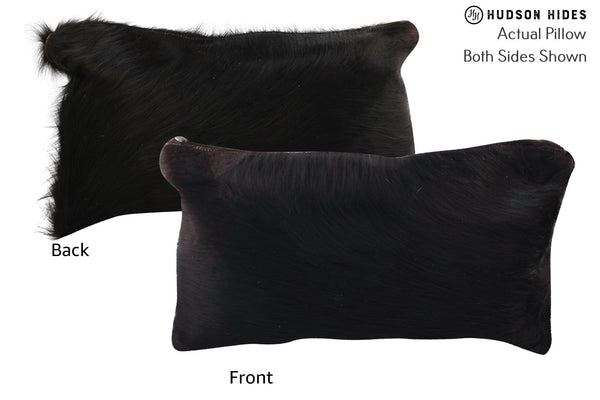 Solid Black Cowhide Pillow #73101