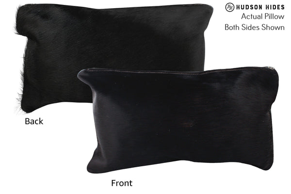 Solid Black Cowhide Pillow #73105