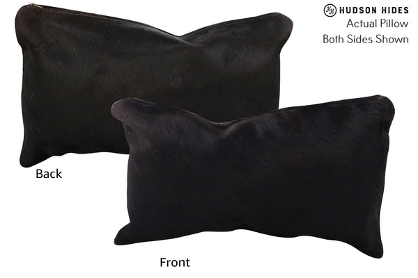 Solid Black Cowhide Pillow #73107