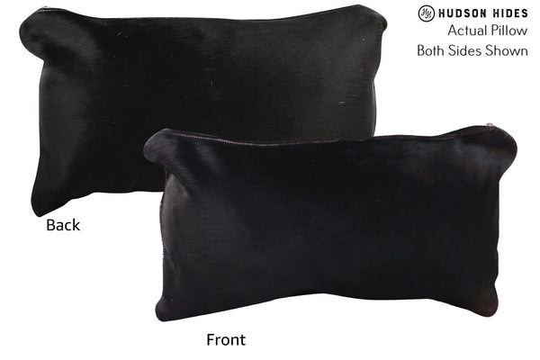 Solid Black Cowhide Pillow #73120