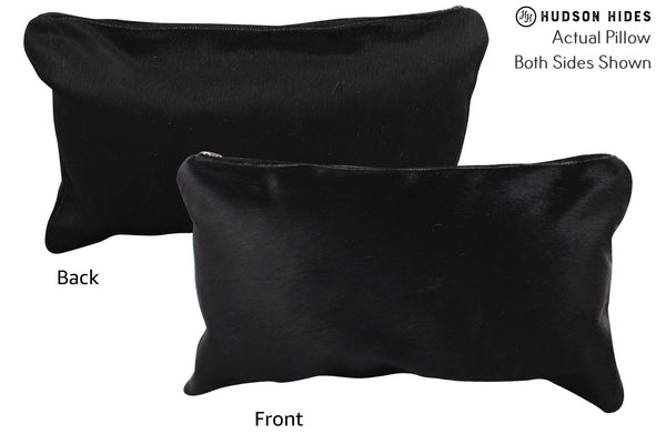 Solid Black Cowhide Pillow #73125