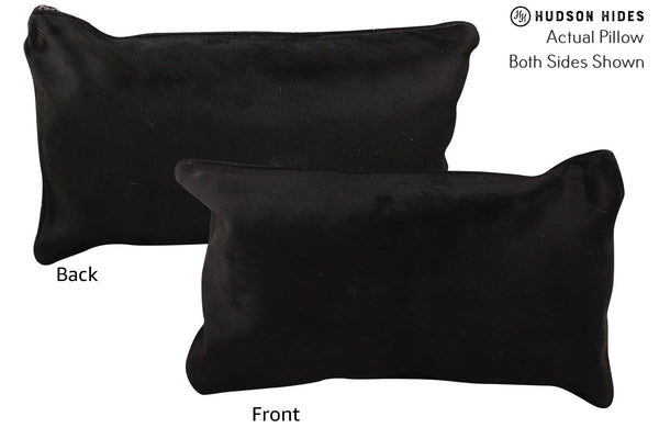 Solid Black Cowhide Pillow #73133