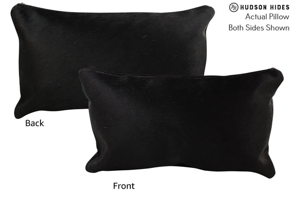 Solid Black Cowhide Pillow #73137