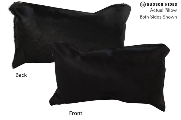 Solid Black Cowhide Pillow #73141