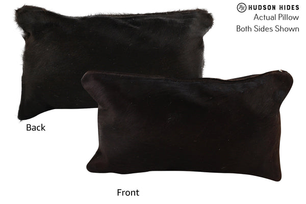 Solid Black Cowhide Pillow #73144