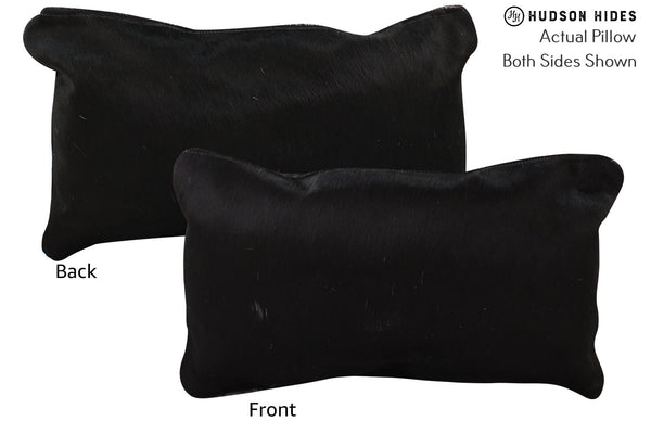 Solid Black Cowhide Pillow #73150