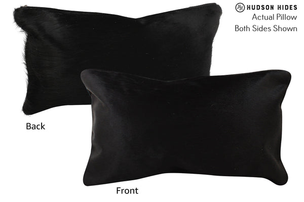 Solid Black Cowhide Pillow #73151