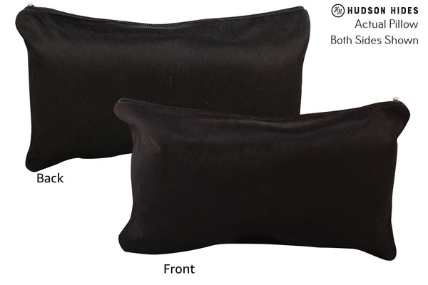 Solid Black Cowhide Pillow #73159